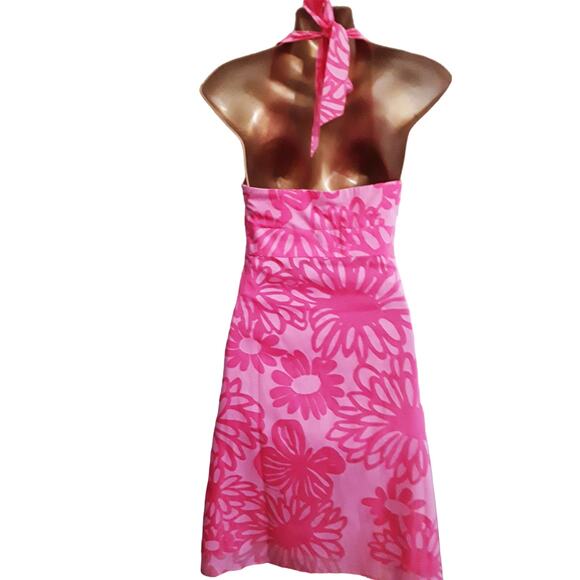 Lilly Pulitzer RAMONA Pink Floral Halter Sundress Dress 2 - Picture 5 of 6